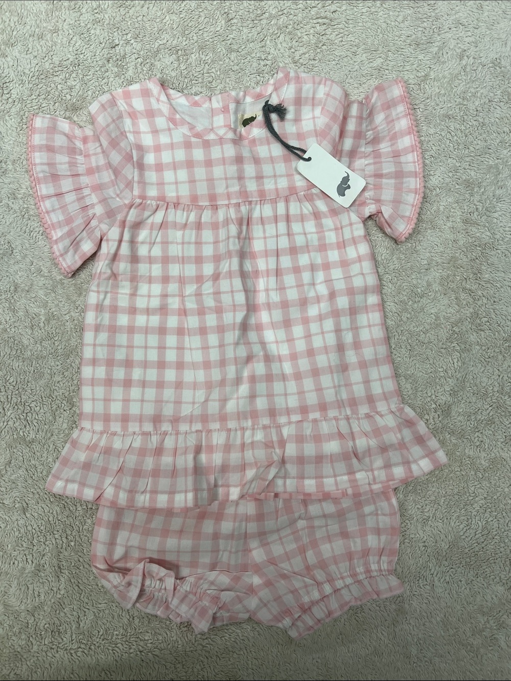 Monica + Andy Pink Gingham Baby Dress (6-12M)
